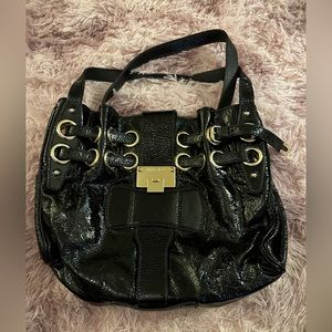 Jimmy Choo Ramona Women's Black Patent Leather Strap Tote Shoulder Bag